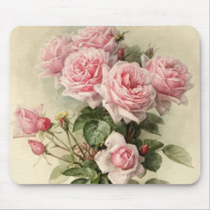 Alfombrilla De Ratón Rosas rosados elegantes lamentables del Victorian