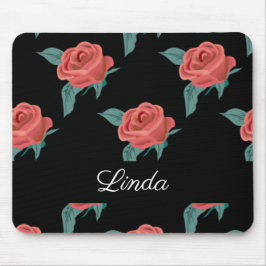 Alfombrilla De Ratón Rosas rosas rosas negras