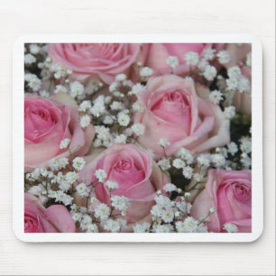Alfombrilla De Ratón rosas rosas rosas y gypsophila por Therosegarden