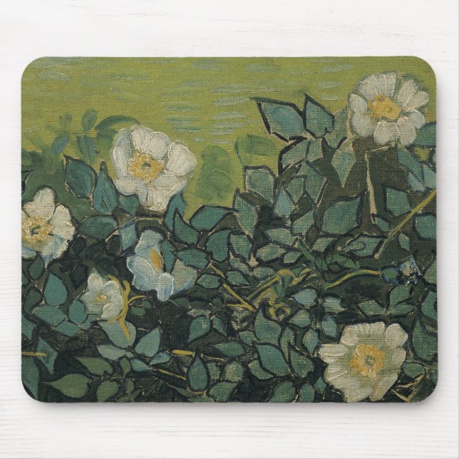 Alfombrilla De Ratón Rosas salvajes de Vincent van Gogh (Frente)