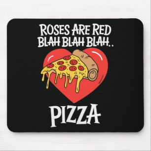 Alfombrilla De Ratón Rosas Son Rojas Pizza Día de San Valentín Amante d