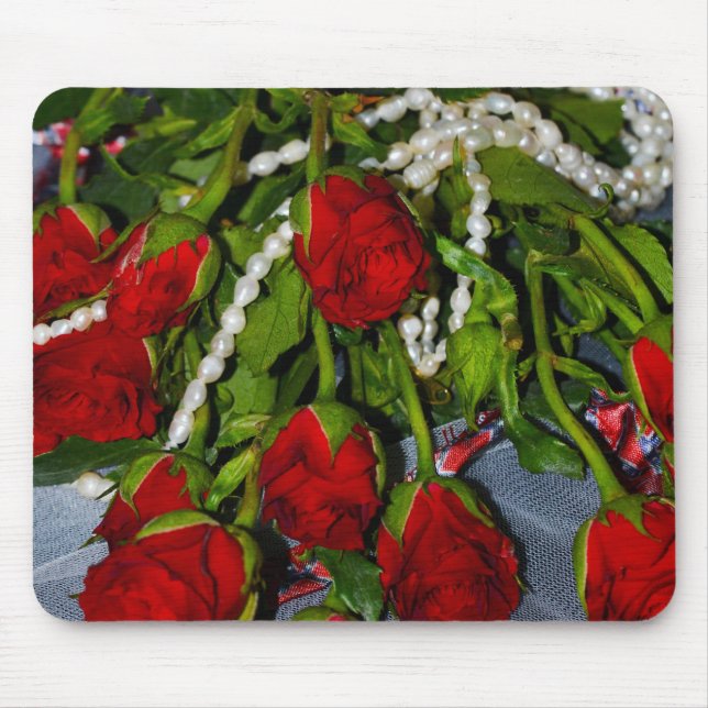 Alfombrilla De Ratón Rosas y Perlas (Frente)