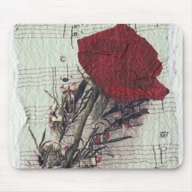 Alfombrilla De Ratón <Rose and Music> por Kim Koza 2 (Frente)