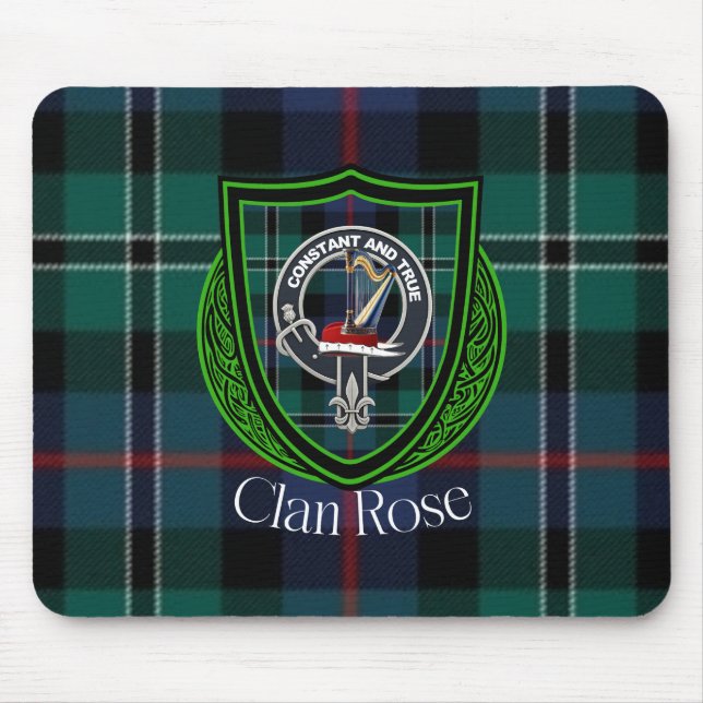 Alfombrilla De Ratón Rose Scottish Clan Tartan and Crest  (Frente)