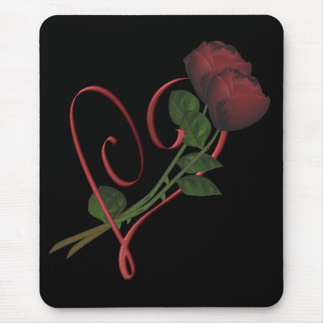 Alfombrilla De Ratón Roses Rojos Roses Rojo Flor Mousepad (Frente)