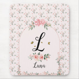 Alfombrilla De Ratón Roses rosa elegantes de color de agua con mariposa