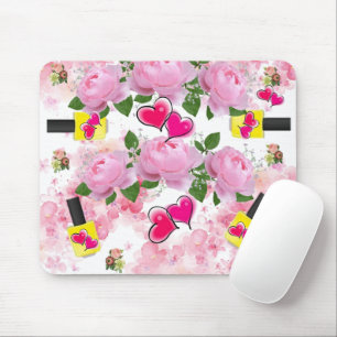 Alfombrilla De Ratón Roses rosados Amarillo Nail Polaca Mouse Pad! Alfo
