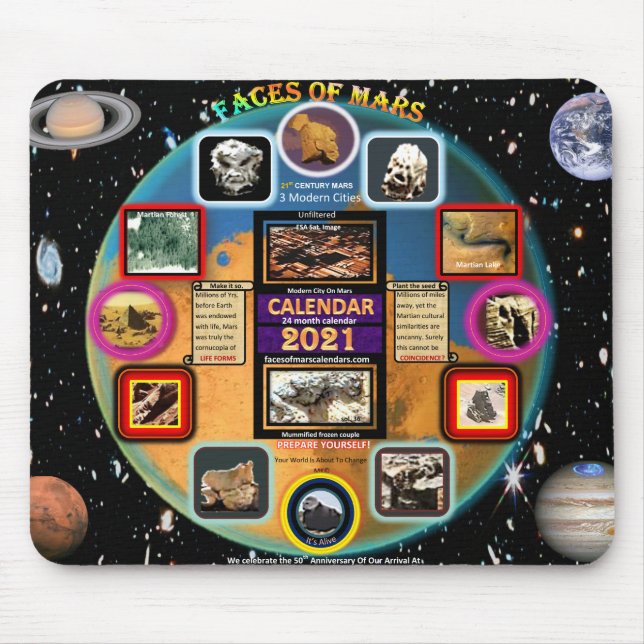 Alfombrilla De Ratón rostros de marte (Frente)