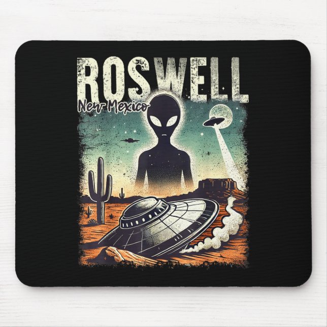 Alfombrilla De Ratón Roswell New Mexico 1947 Alien Abduction Ufo Crash  (Frente)