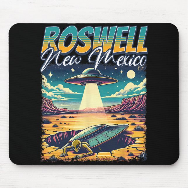Alfombrilla De Ratón Roswell New Mexico 1947 Alien Abduction Ufo Crash  (Frente)