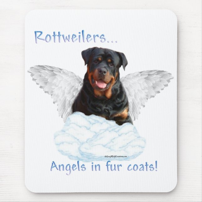 Alfombrilla De Ratón Rottweiler Angel (Frente)