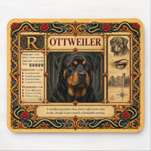 Alfombrilla De Ratón Rottweiler, Arte de Bestiario Medieval