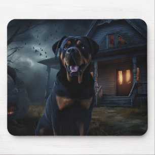 Alfombrilla De Ratón Rottweiler de Halloween aterrador