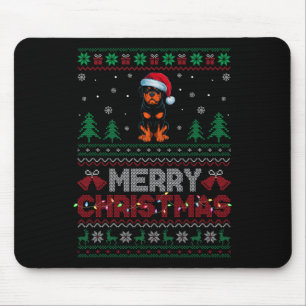 Alfombrilla De Ratón Rottweiler Dog Amantes de Santa Hat Árbol de Navid