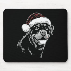 Alfombrilla De Ratón Rottweiler Dog Santa Hat Navidades Xmas Pajama