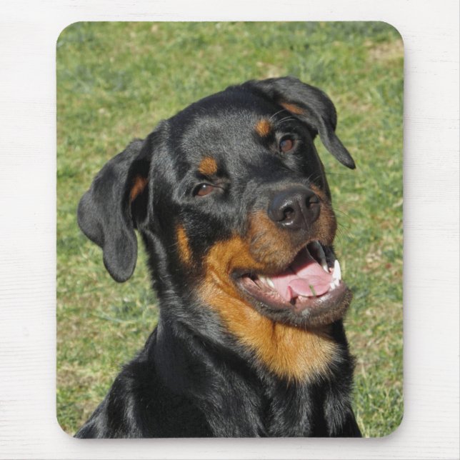 Alfombrilla De Ratón Rottweiler Happy Dog Mouse Pad (Frente)