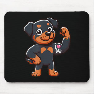 Alfombrilla De Ratón Rottweiler I Love Dad Funny Dog Tattoo _1
