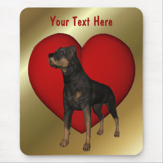 Alfombrilla De Ratón Rottweiler Red Heart Dog Mousepad