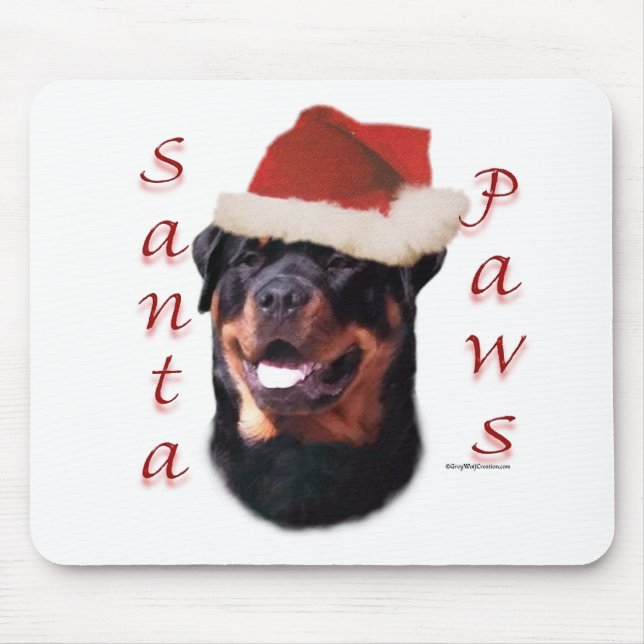 Alfombrilla De Ratón Rottweiler Santa Paws (Frente)