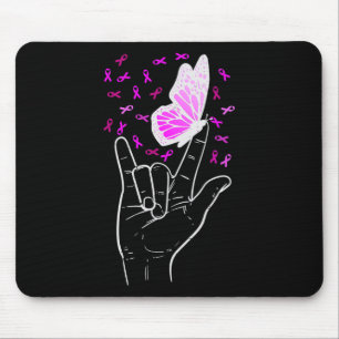 Alfombrilla De Ratón Rótulo Amor Mariposa Conciencia sobre el Cáncer de