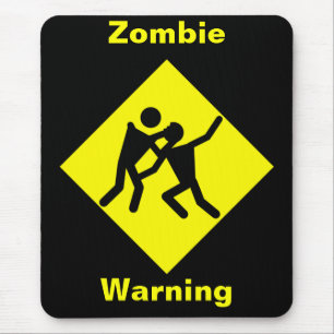 Alfombrilla De Ratón Rótulo de la carretera de advertencia de Zombie