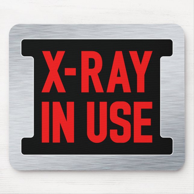 Alfombrilla De Ratón Rótulo de luz de advertencia de rayos X en uso - S