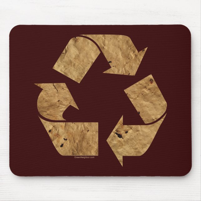 Alfombrilla De Ratón Rótulo de reciclaje marrón (Frente)