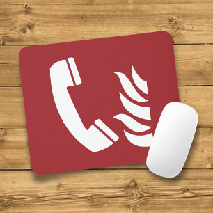 Alfombrilla De Ratón Rótulo de seguridad del teléfono de emergencia con