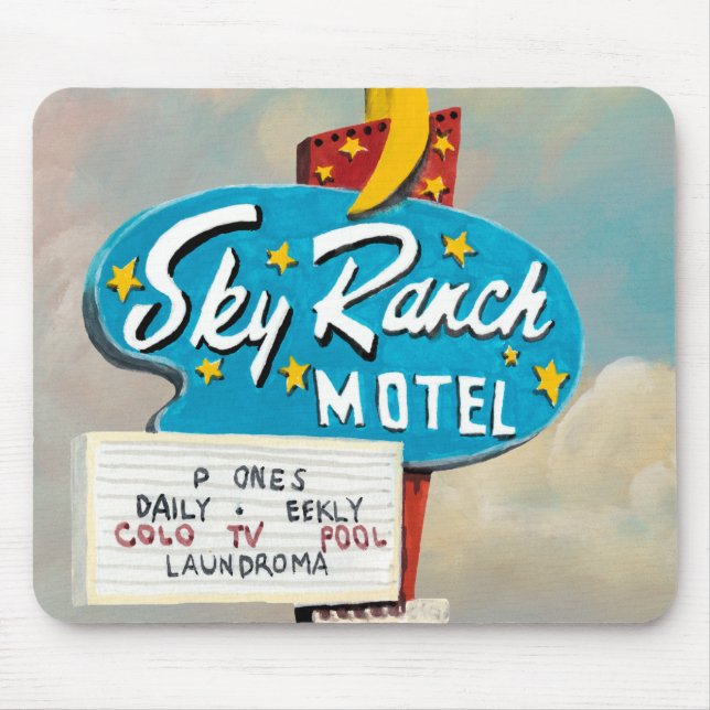 Alfombrilla De Ratón Rótulo de Sky Ranch Motel (Frente)