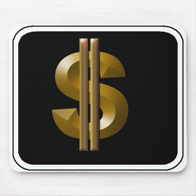 Alfombrilla De Ratón Rótulo del dólar dorado (Frente)