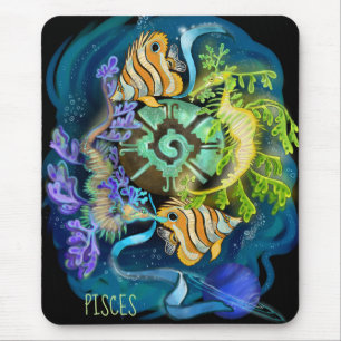 Alfombrilla De Ratón Rótulo del zodiaco de Piscis
