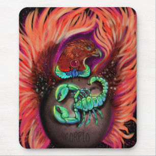Alfombrilla De Ratón Rótulo del zodiaco del escorpión