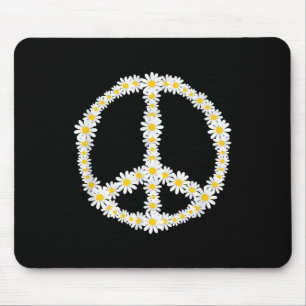 Alfombrilla De Ratón Rótulo hippie florió logo contra la guerra en paz 