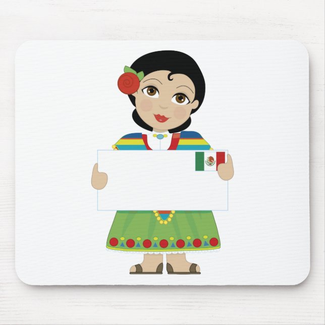 Alfombrilla De Ratón Rótulo mexicano del chica (Frente)