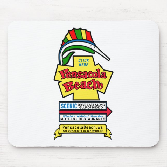 Alfombrilla De Ratón Rótulo Mousepad de la playa de Pensacola (Frente)