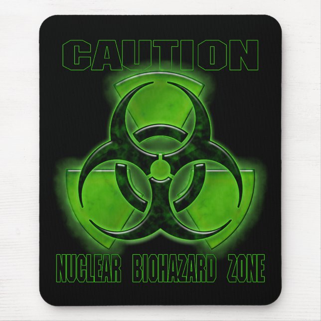 Alfombrilla De Ratón Rótulo nuclear de la precaución del Biohazard (Frente)