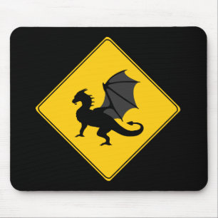 Alfombrilla De Ratón Rótulo por carretera - Dragon Mousepad