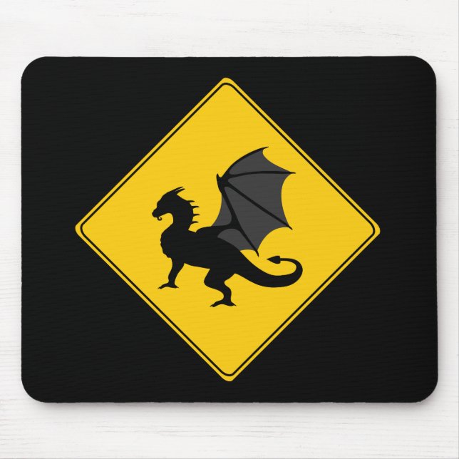 Alfombrilla De Ratón Rótulo por carretera - Dragon Mousepad (Frente)