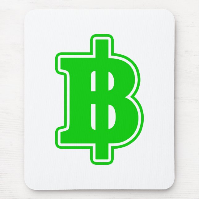 Alfombrilla De Ratón Rótulo VERDE BAHT ฿ dinero tailandés ฿ (Frente)