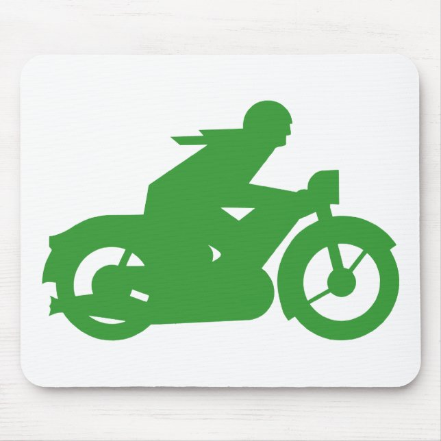 Alfombrilla De Ratón Rótulo verde de Motorbiker (Frente)