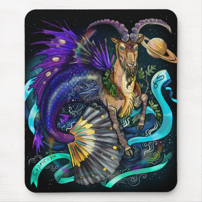 Alfombrilla De Ratón Rótulo Zodiac de Capricornio (Frente)