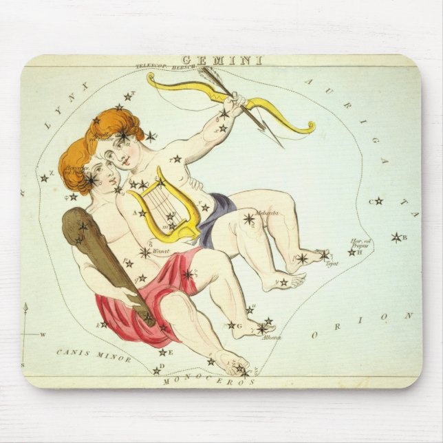 Alfombrilla De Ratón Rótulo zodiaco: Gemini (Frente)
