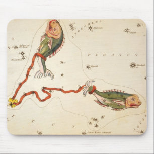 Alfombrilla De Ratón "Rótulo Zodiaco: Pisces", sepad