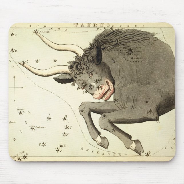 Alfombrilla De Ratón Rótulo zodiaco: Taurus mousepad (Frente)