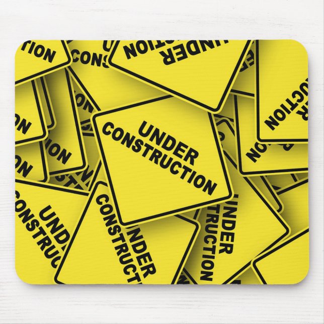 Alfombrilla De Ratón Rótulos de construcción en curso (Frente)