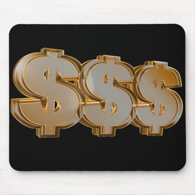 Alfombrilla De Ratón Rótulos de dólar triples Mousepad (Frente)