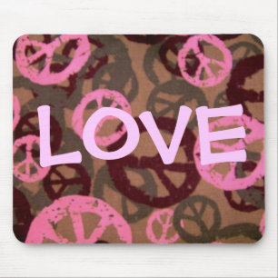 Alfombrilla De Ratón Rótulos de la Amor-Decir-Paz/Mirada-Mousepad de
