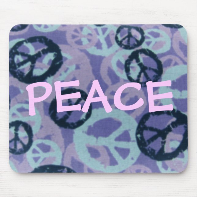 Alfombrilla De Ratón Rótulos de la Paz-Decir-Paz/mirada Mousepad de (Frente)