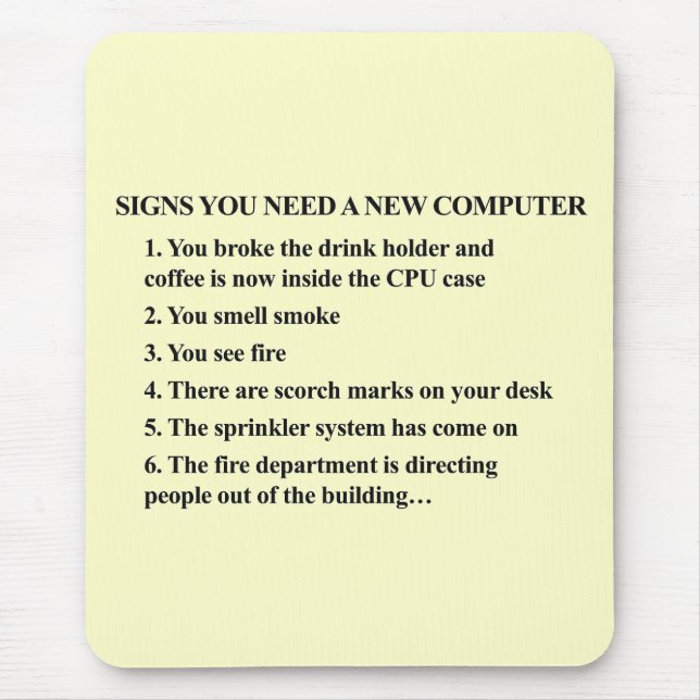 Alfombrilla De Ratón Rótulos que necesita un equipo nuevo 2 (Frente)