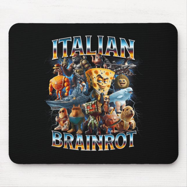 Alfombrilla De Ratón Rotura cerebral italiana Chistes divertidos de Bra (Frente)